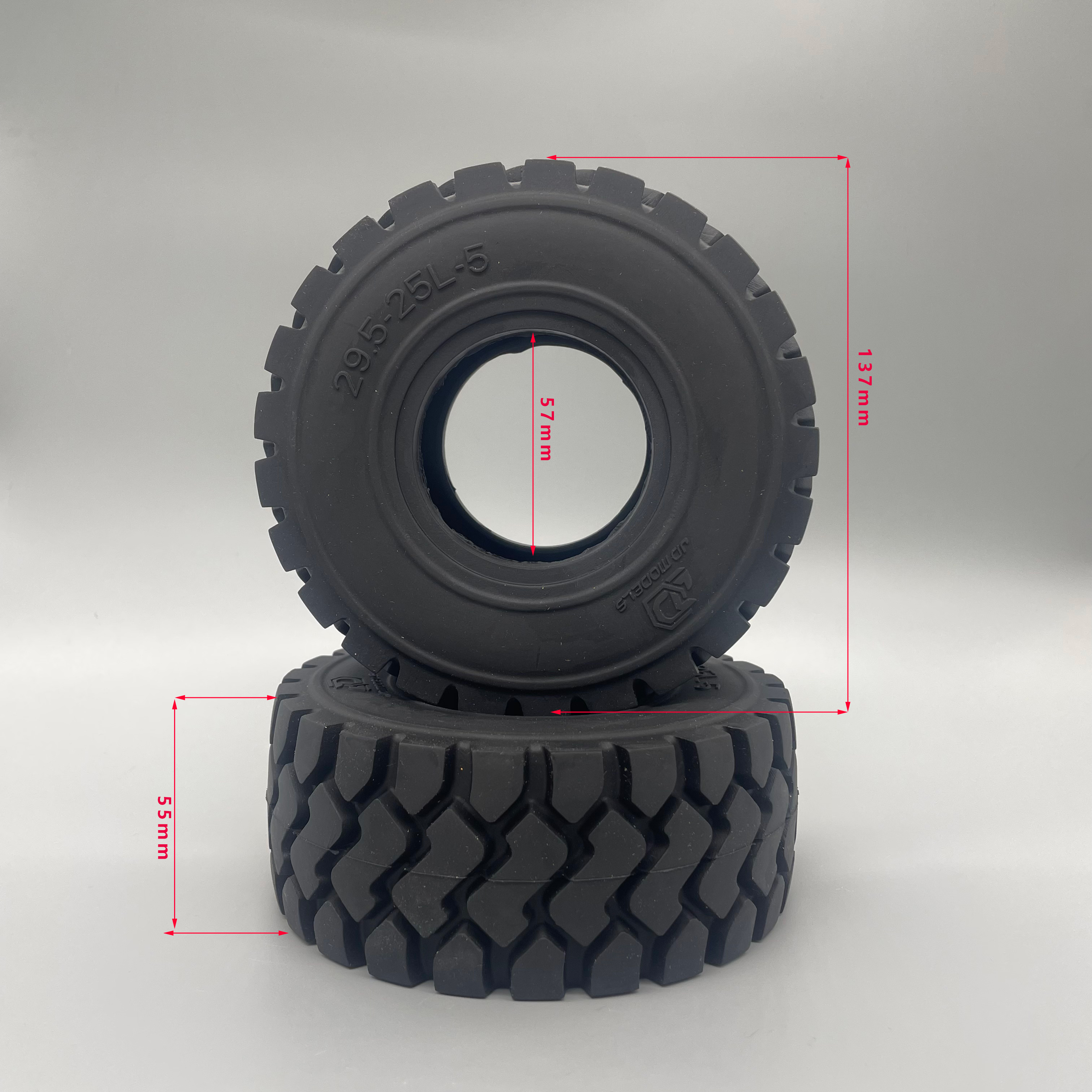 Heavy Equipment Bulldozer - RC Loader Tires 137mm JDM-82 Heavy