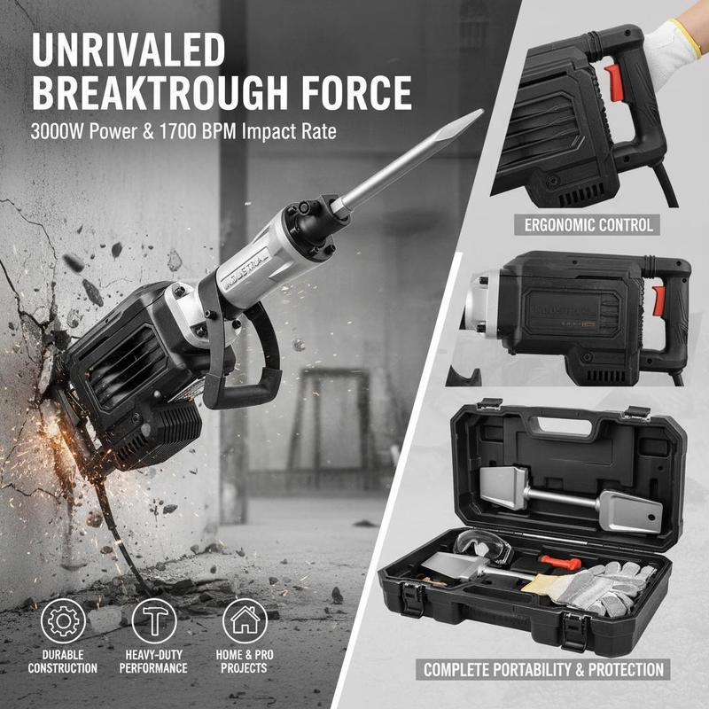 Concrete Breaker 3000W For Fou – обзор и цена Concrete Breaker Demolition