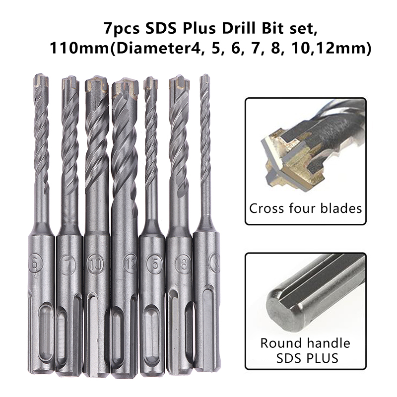 7Pcs SDS Plus Drill Bit Concre – обзор и цена Concrete Breaker Demolition