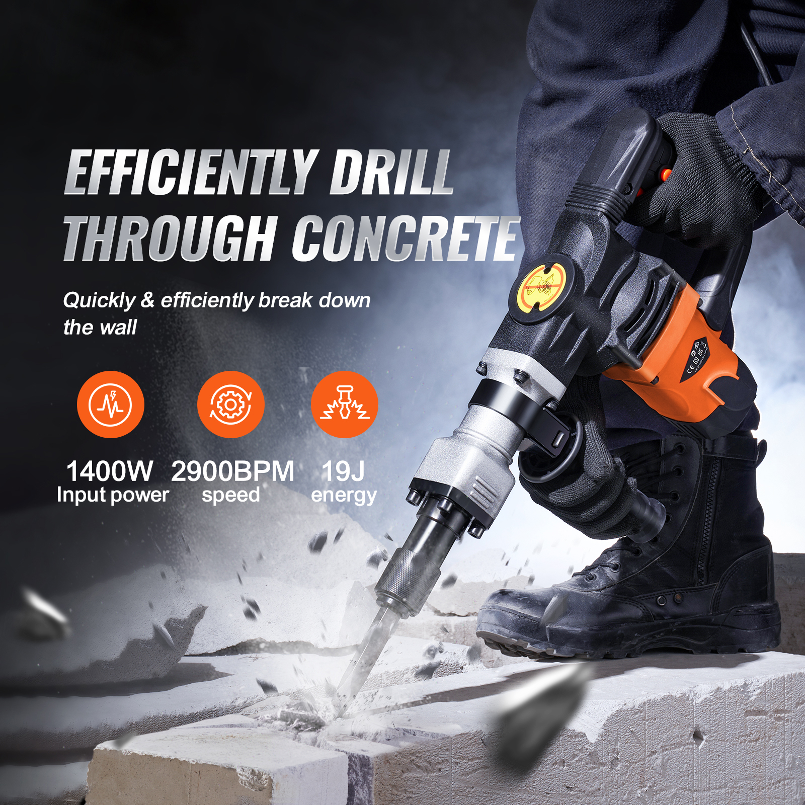 SucceBuy 1400W Demolition Jack – обзор и цена Concrete Breaker Demolition
